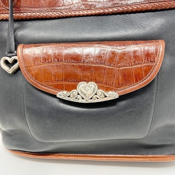 BRIGHTON | Vintage Black Classic Leather Tote - Picture 6 of 16